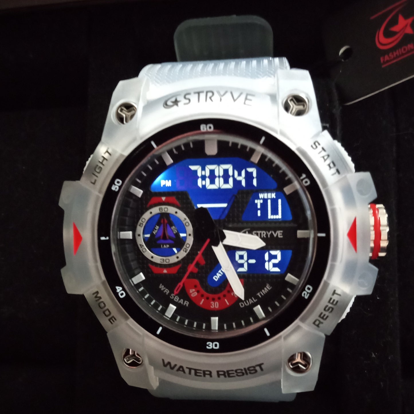 50 Meter DualTime WR ShockWatch with Shockproof Case