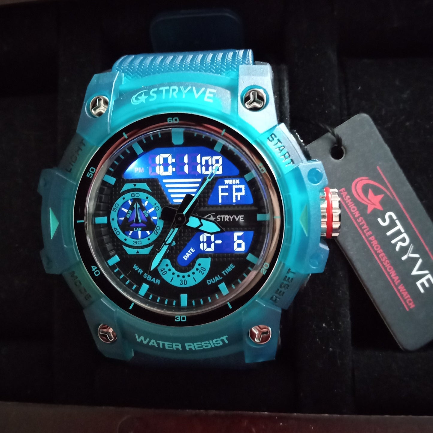 50 Meter DualTime WR ShockWatch with Shockproof Case