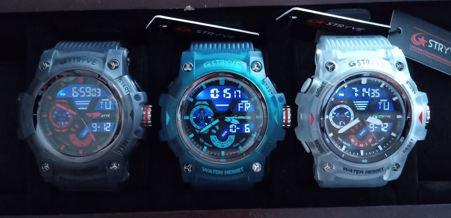 50 Meter DualTime WR ShockWatch with Shockproof Case