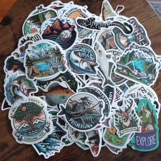 150 Outdoor Fishing Stickers