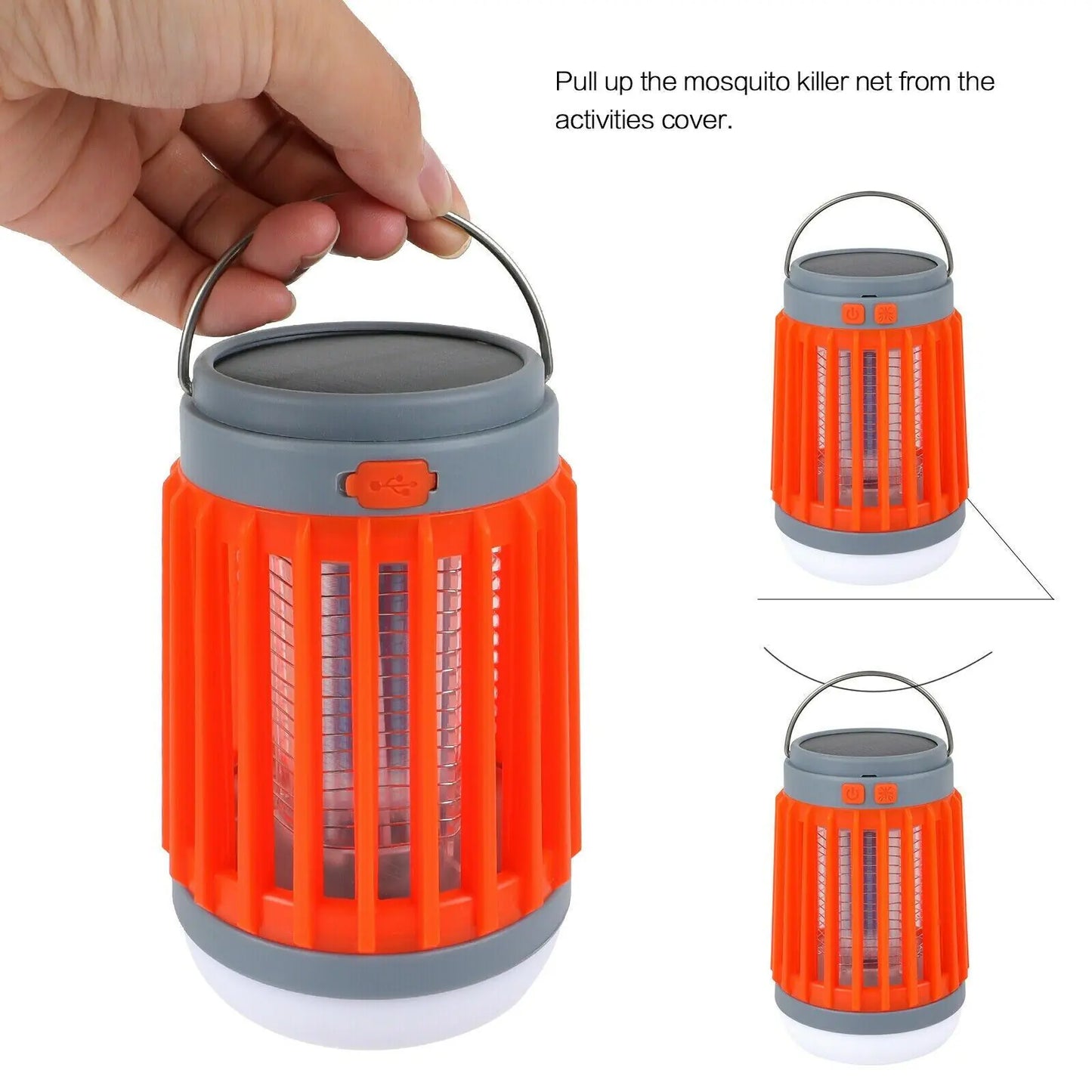 Solar USB Mosquito Killer + Electronic Fly Bug Insect Zapper