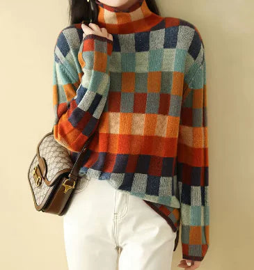 Checkerboard Wool Sweater