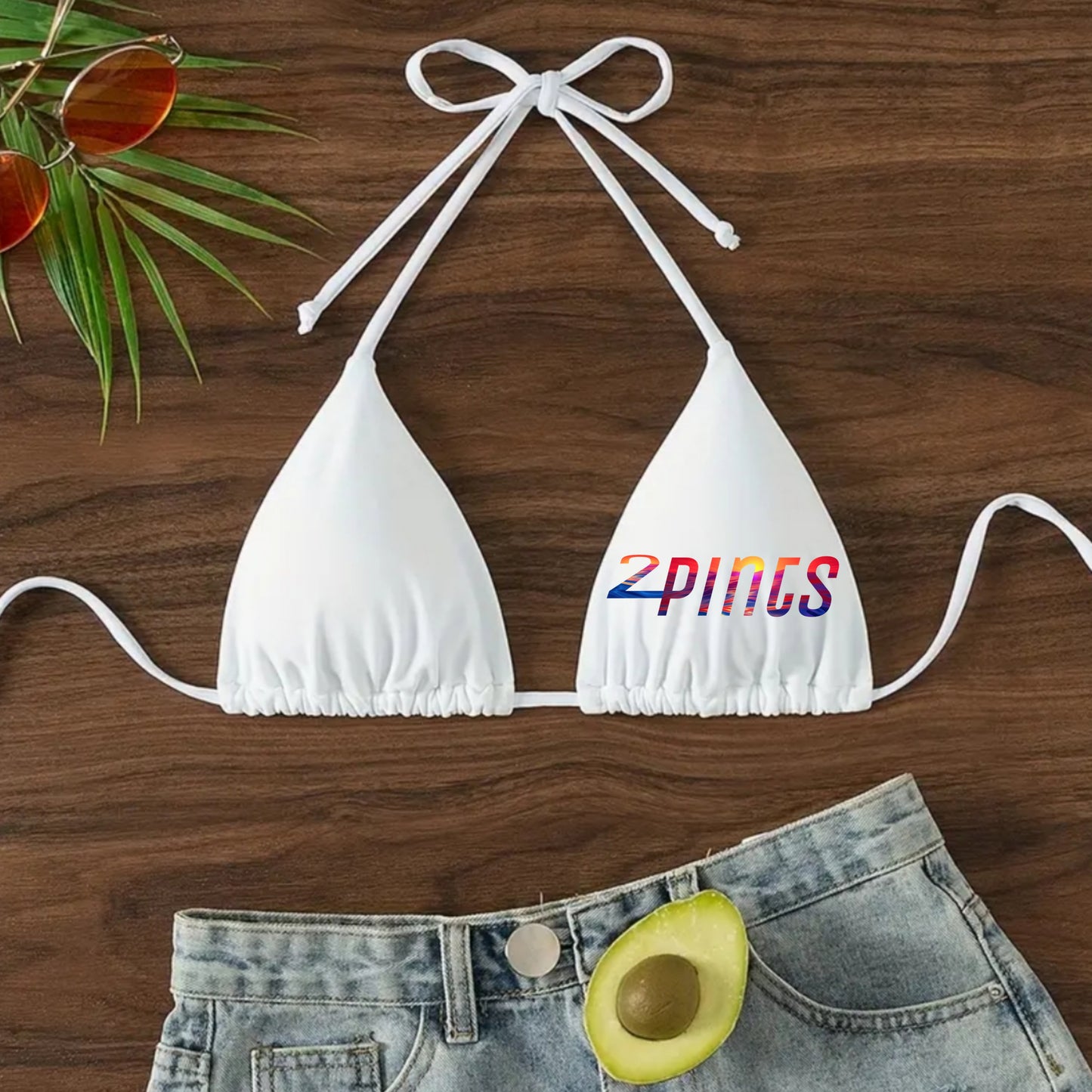 White Padded Bikini Top - First Edition Fishing Swimwear