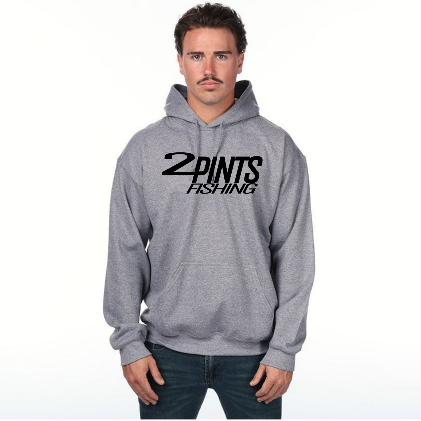 2Pints Fishing Hoodie 50/50 Heavy Weight Cotton Blend