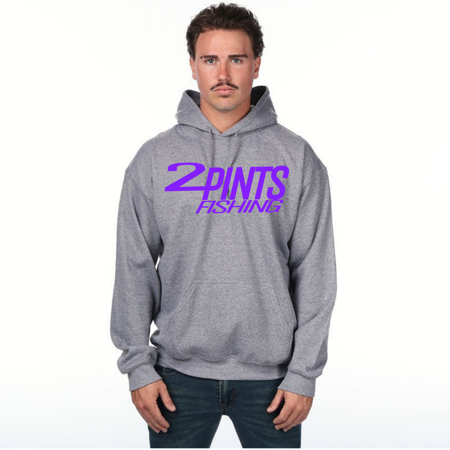 2Pints Fishing Hoodie 50/50 Heavy Weight Cotton Blend