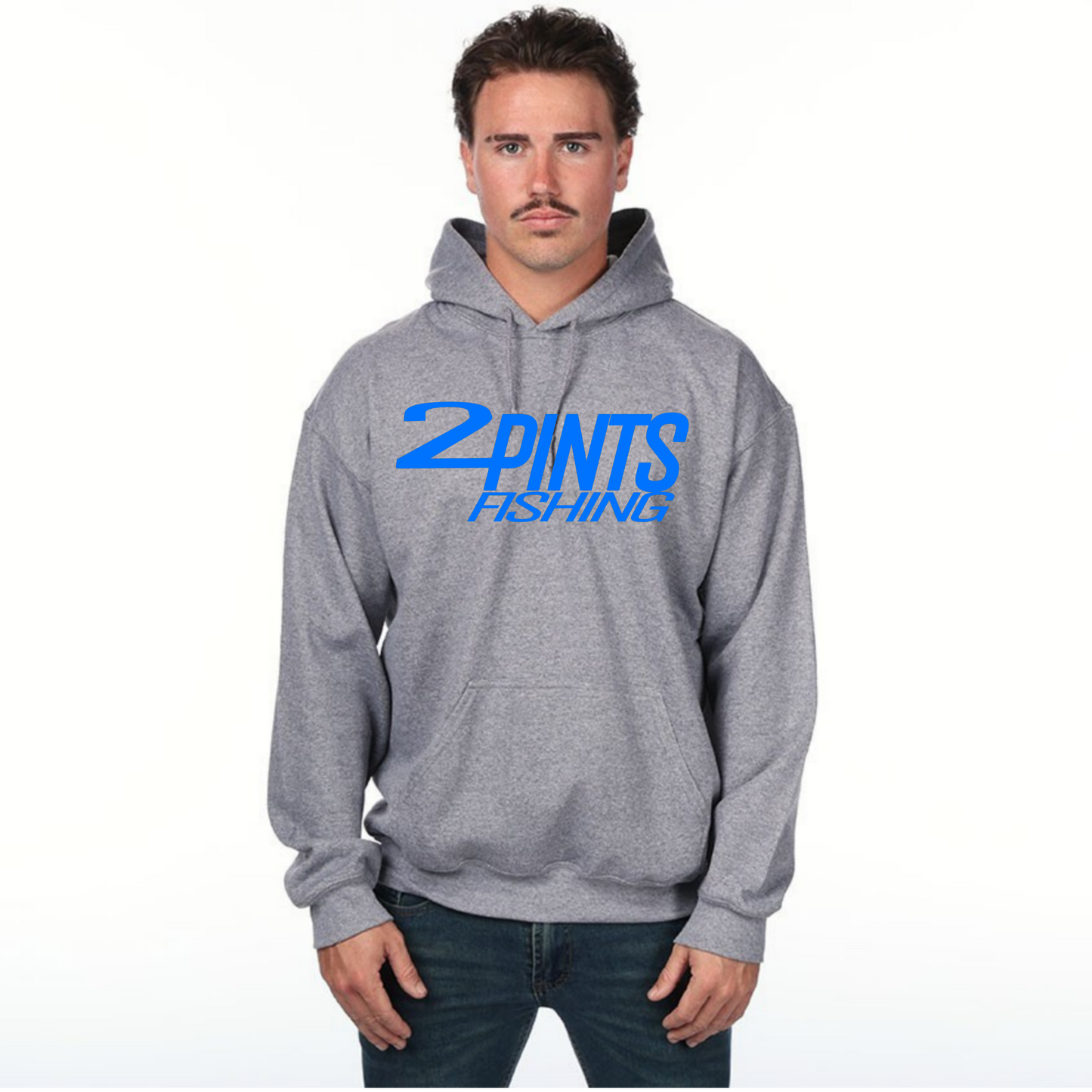 2Pints Fishing Hoodie 50/50 Heavy Weight Cotton Blend