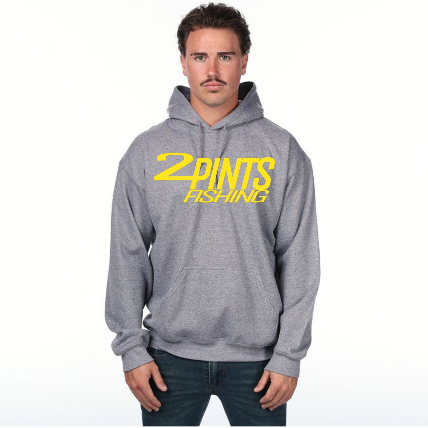 2Pints Fishing Hoodie 50/50 Heavy Weight Cotton Blend