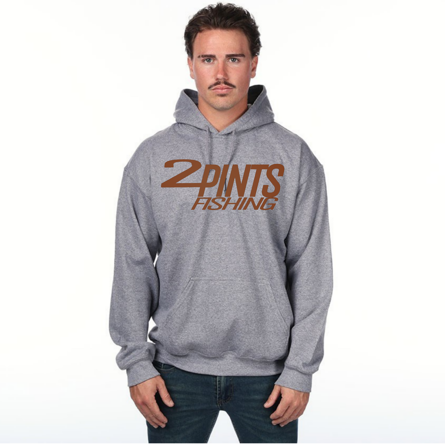 2Pints Fishing Hoodie 50/50 Heavy Weight Cotton Blend