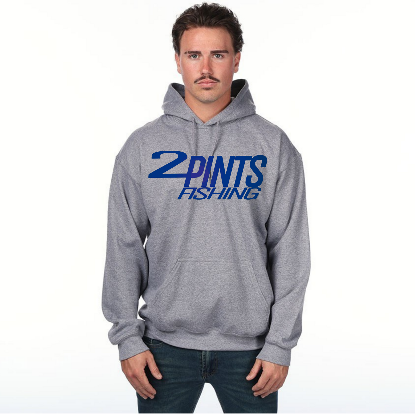 2Pints Fishing Hoodie 50/50 Heavy Weight Cotton Blend