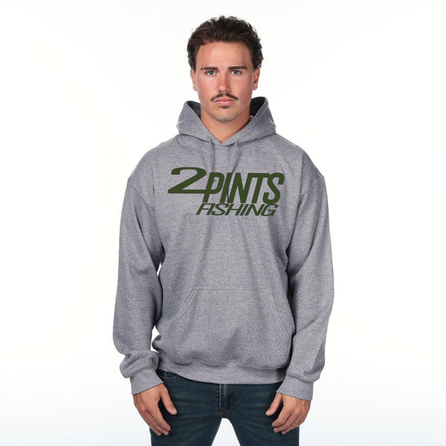 2Pints Fishing Hoodie 50/50 Heavy Weight Cotton Blend