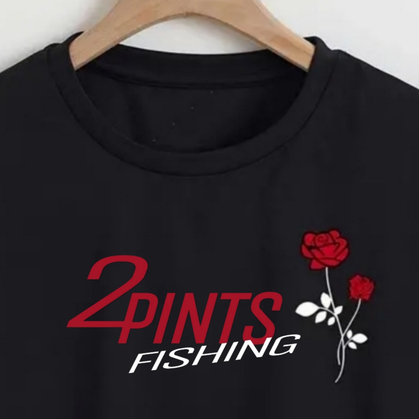 Fishing and Roses Crop Top T-Shirt - Baggy Comfortable Fit - Breathable Soft Shirt