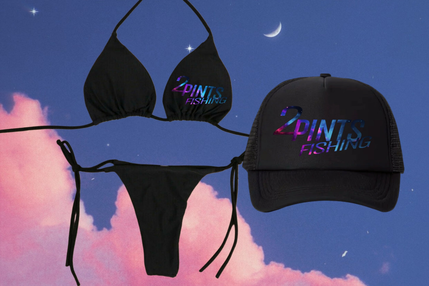 3-Piece Bikini + Hat Swimwear Set