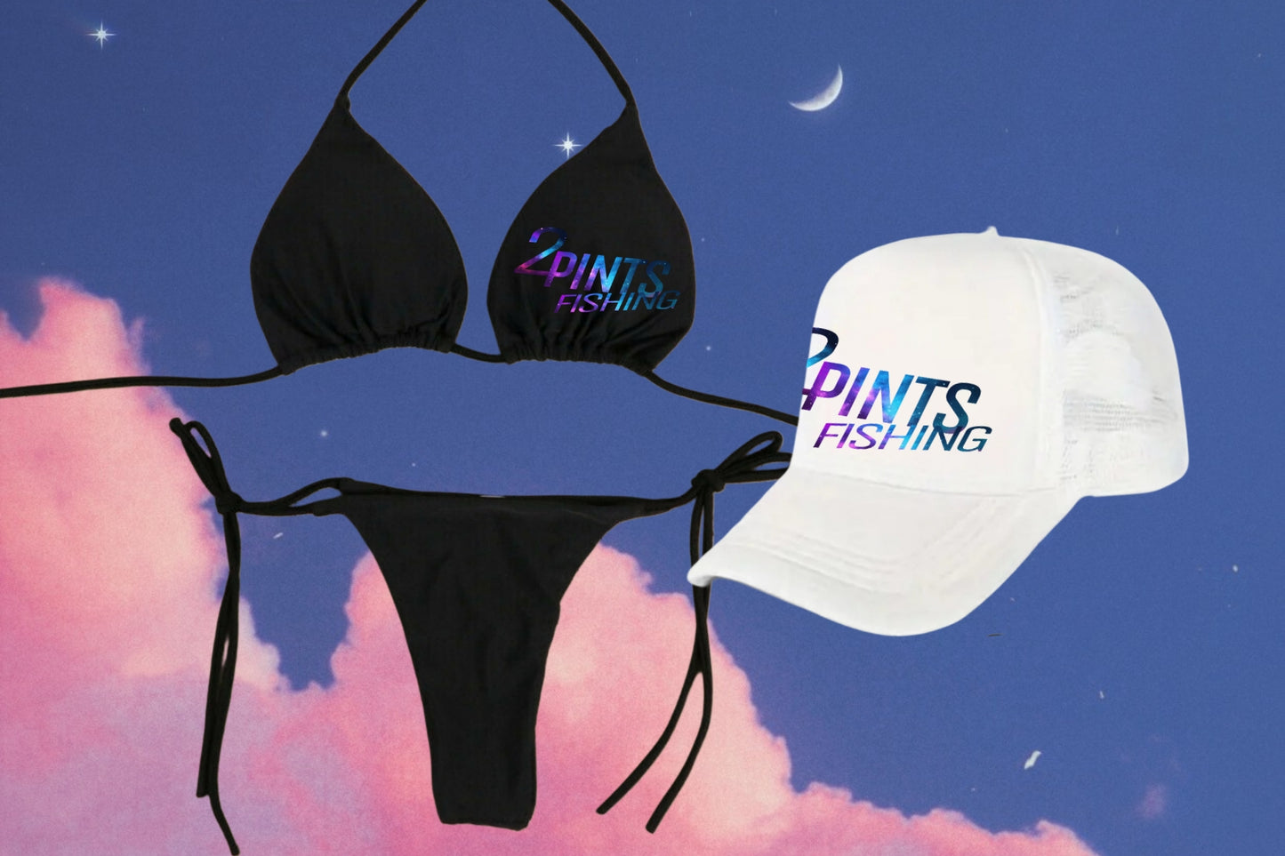 3-Piece Bikini + Hat Swimwear Set