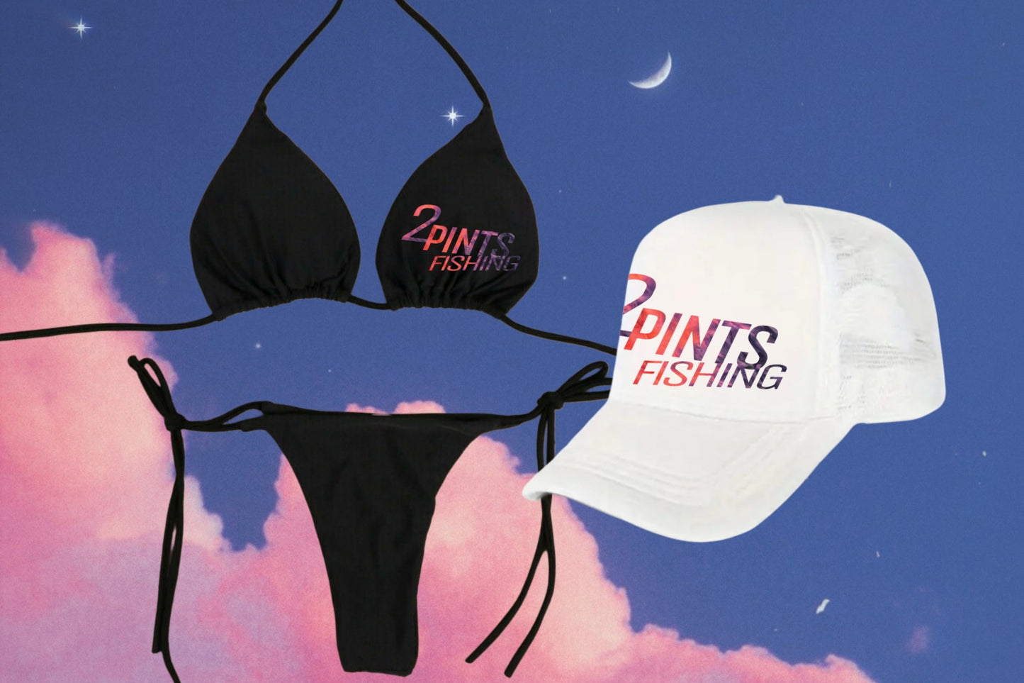 3-Piece Bikini + Hat Swimwear Set