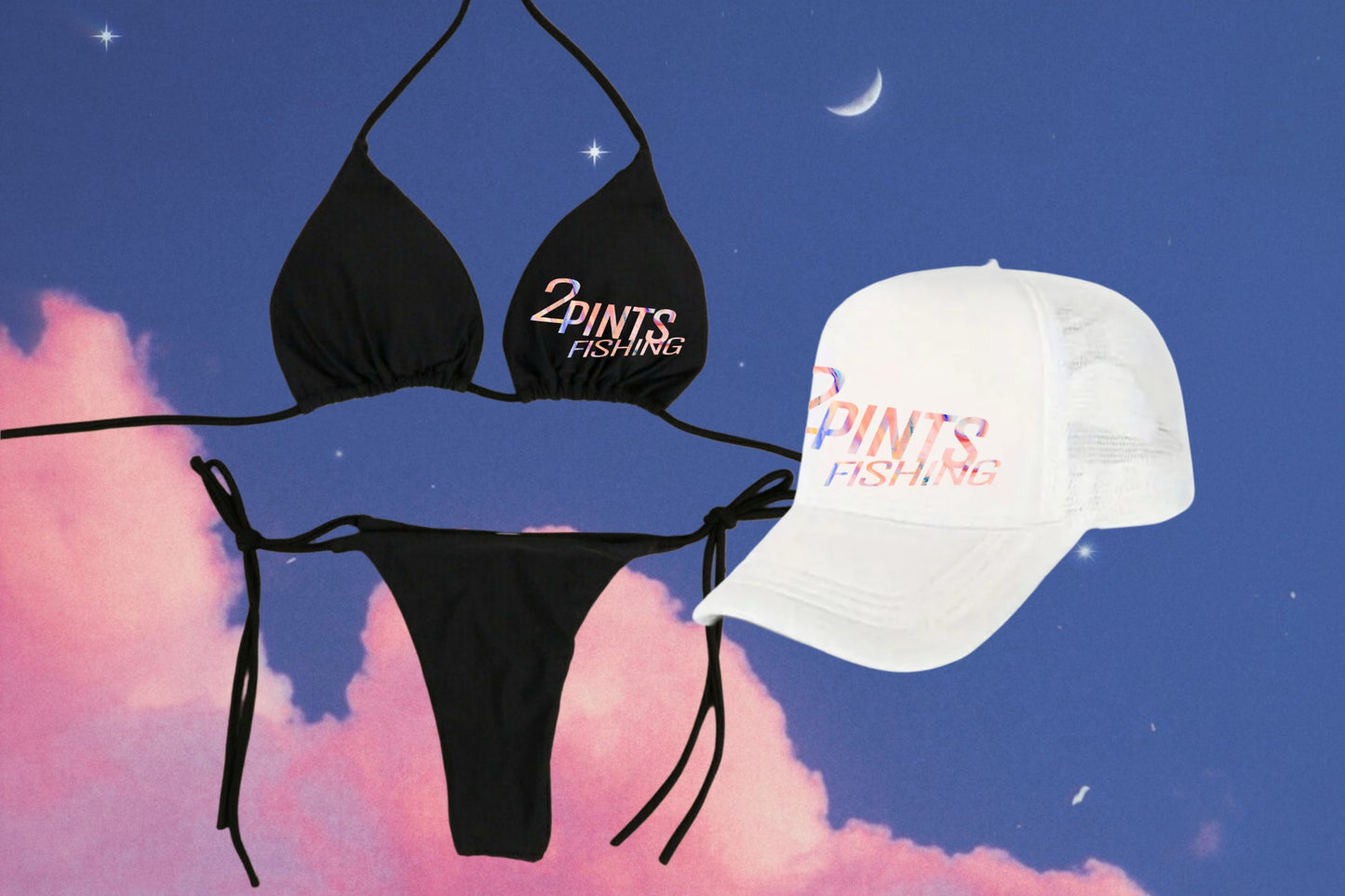 3-Piece Bikini + Hat Swimwear Set