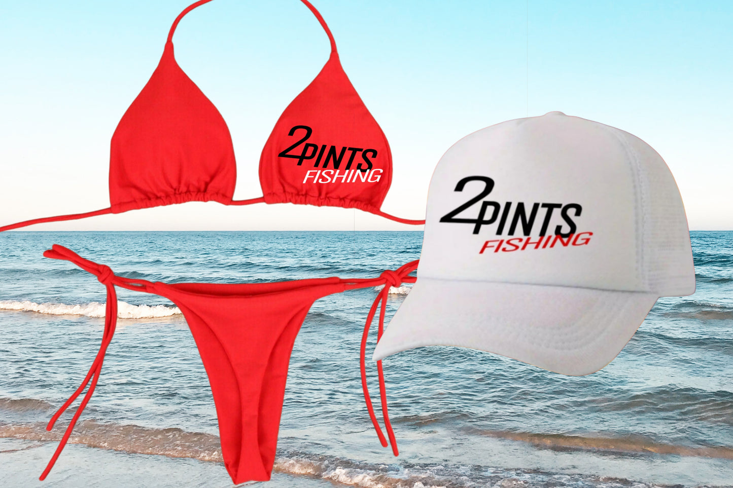 3-Piece Bikini + Hat Swimwear Set