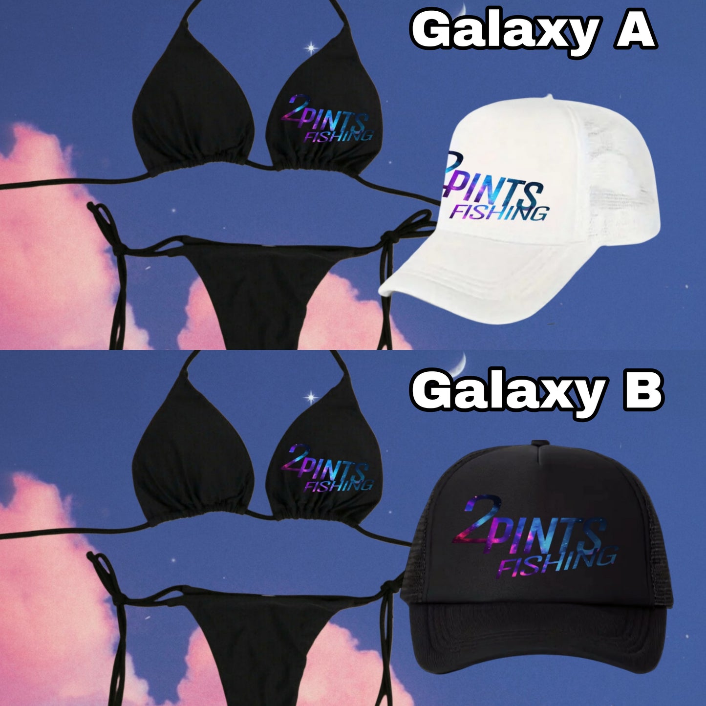 3-Piece Bikini + Hat Swimwear Set