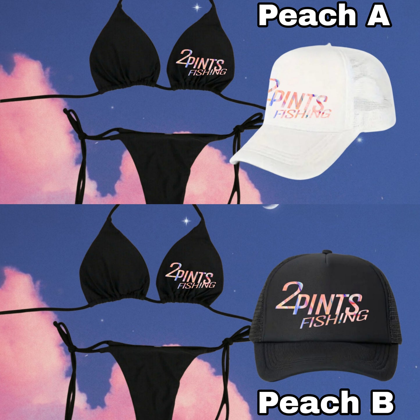 3-Piece Bikini + Hat Swimwear Set