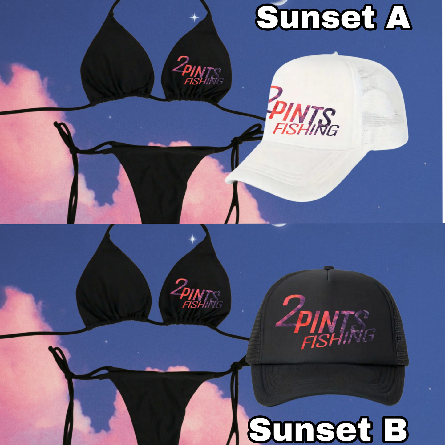 3-Piece Bikini + Hat Swimwear Set