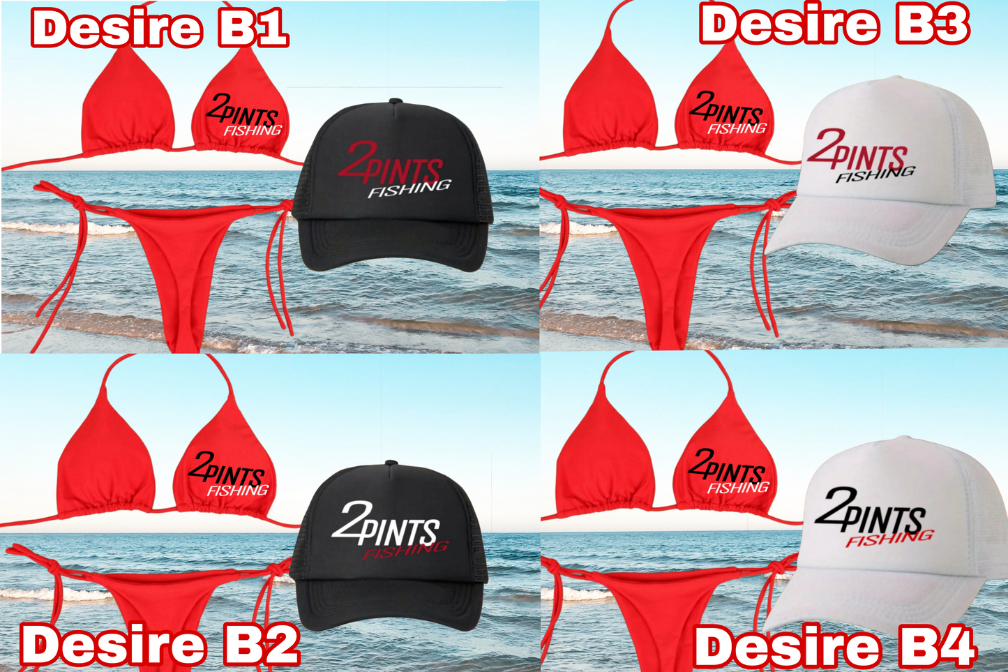 3-Piece Bikini + Hat Swimwear Set