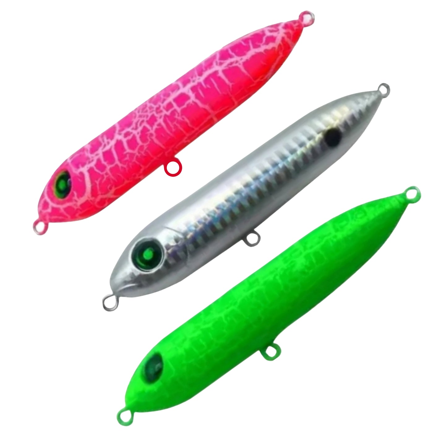 3pcs Super Spook Fishing Lure, Topwater Catfish Fishing Lure, Bionic Hard Bait - PVC Body Stainless Steel Treble Hook X2