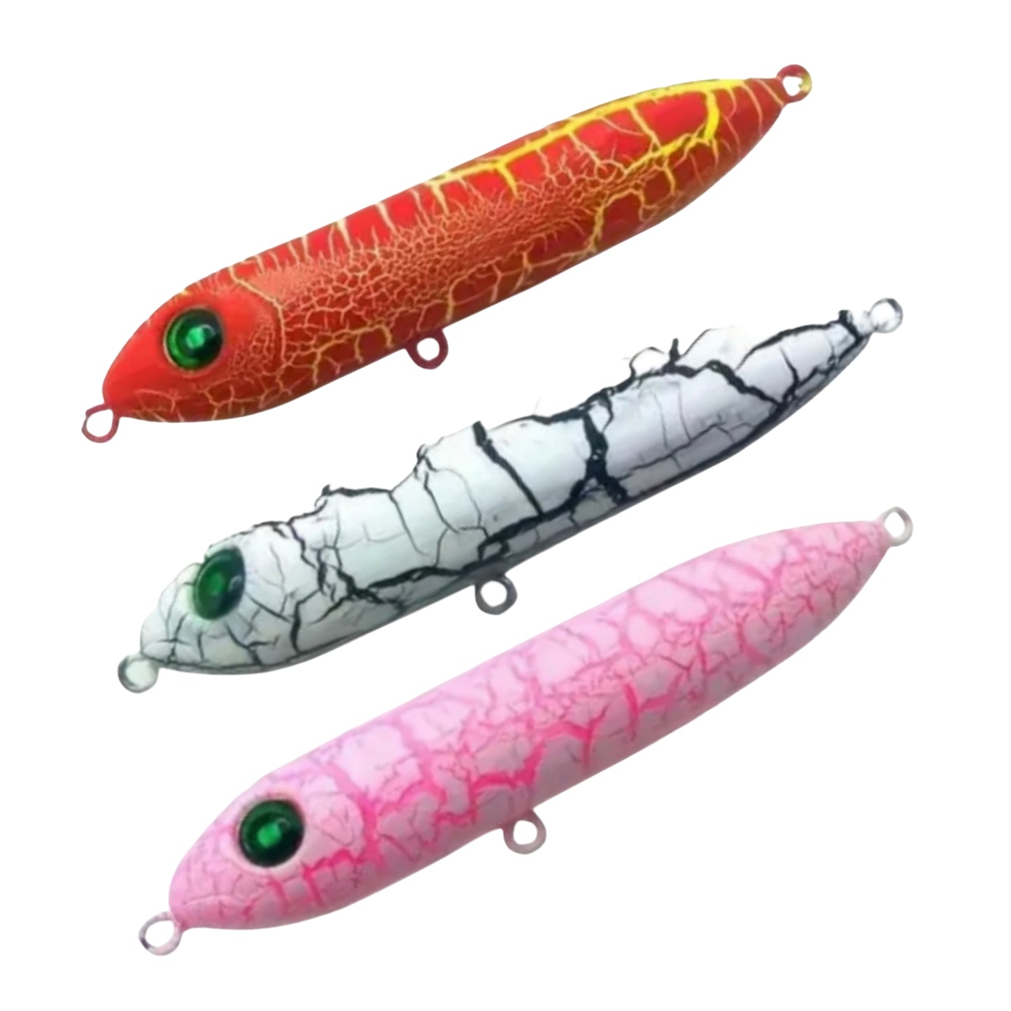 3pcs Super Spook Fishing Lure, Topwater Catfish Fishing Lure, Bionic Hard Bait - PVC Body Stainless Steel Treble Hook X2