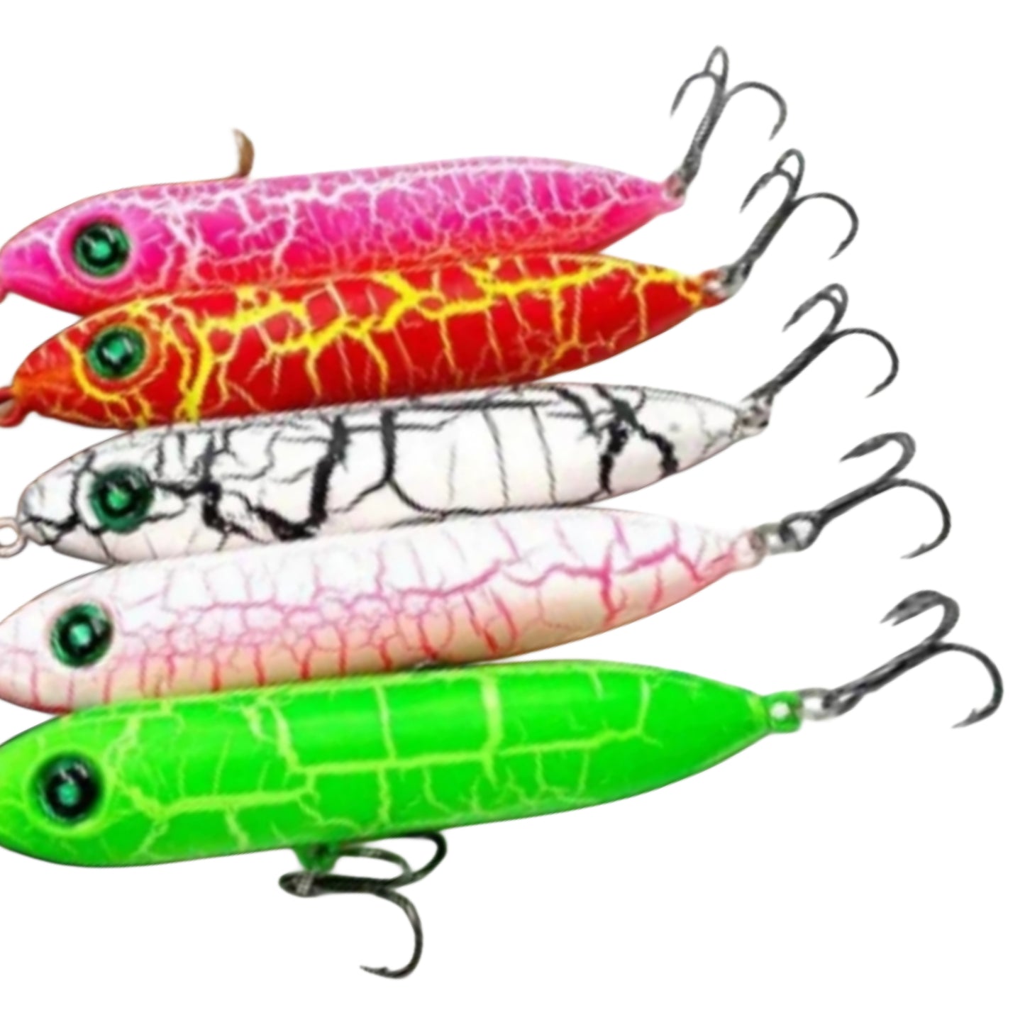 3pcs Super Spook Fishing Lure, Topwater Catfish Fishing Lure, Bionic Hard Bait - PVC Body Stainless Steel Treble Hook X2