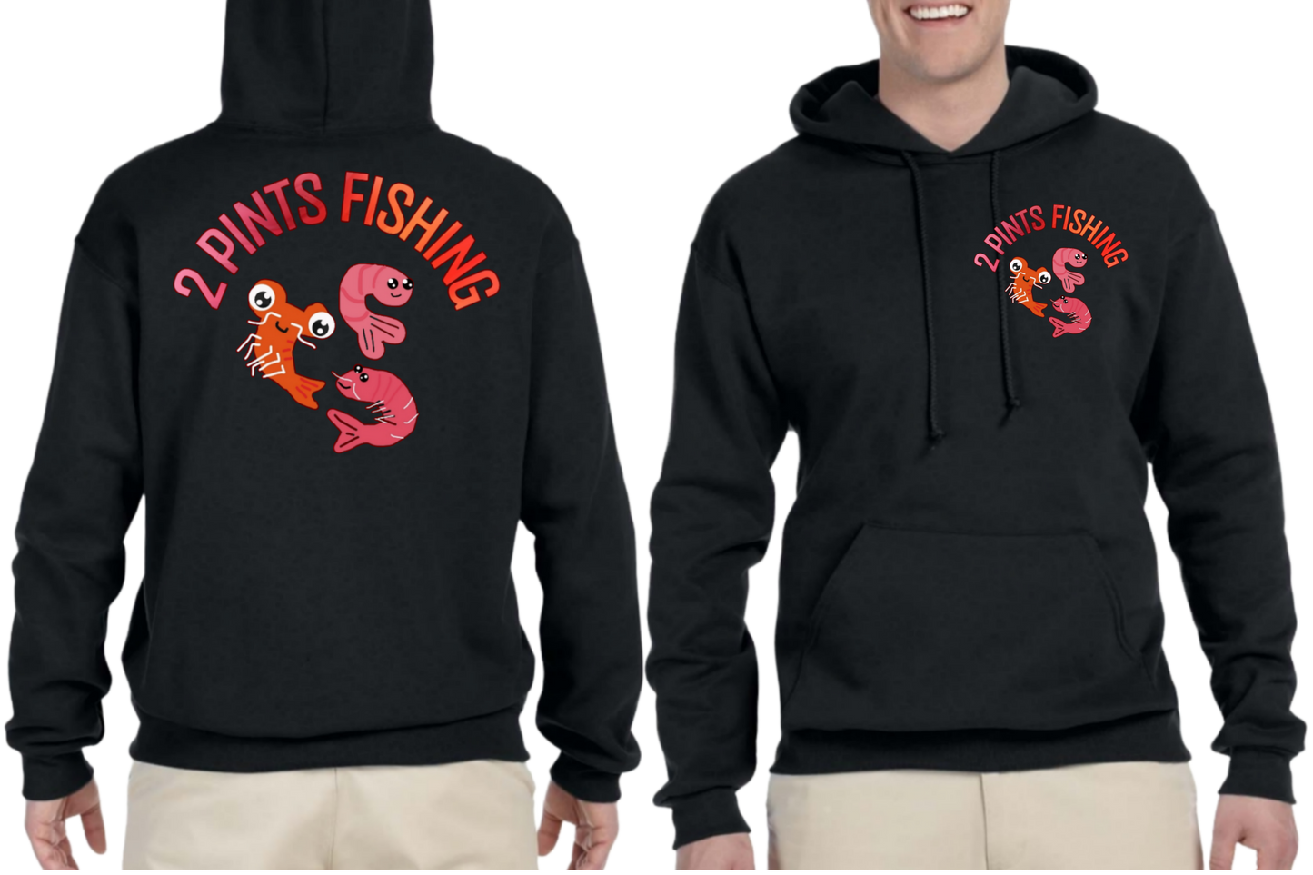 Heavy Weight Winter Hoodie - Thick 8 Oz Premium 50/50 Blend Warm Pullover - 2 Pints Fishing