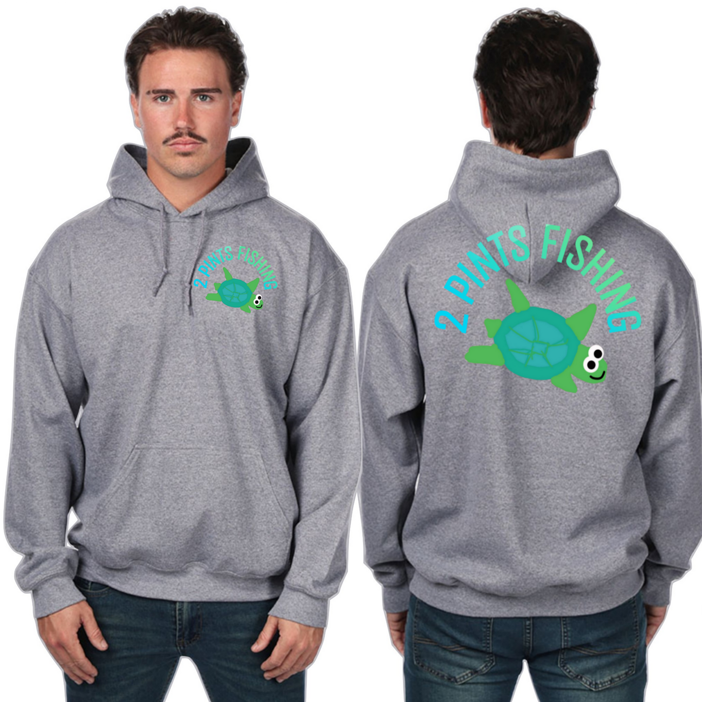 Turtle Winter Hoodie - Heavy Weight 8 Oz Premium 50/50 Cotton Blend Thick Pullover