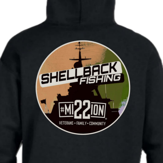 ShellBack Fishing + Mission 22 Winter Hoodie - Heavy Weight 8oz 50/50 NuBlend Cotton Pull Over