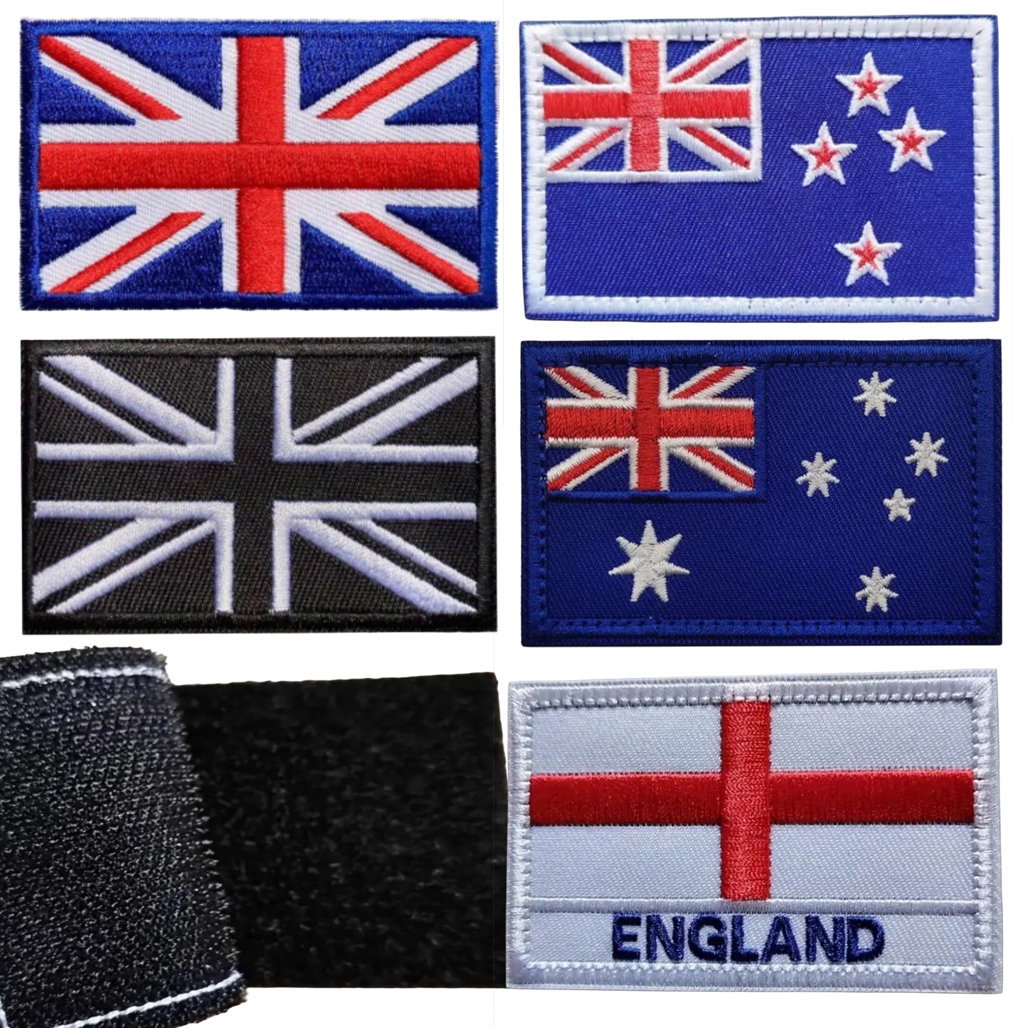 UK Velcro Patches - UK England Australia New Zealand Tactical Morale Embroidered Hook and Loop Badge