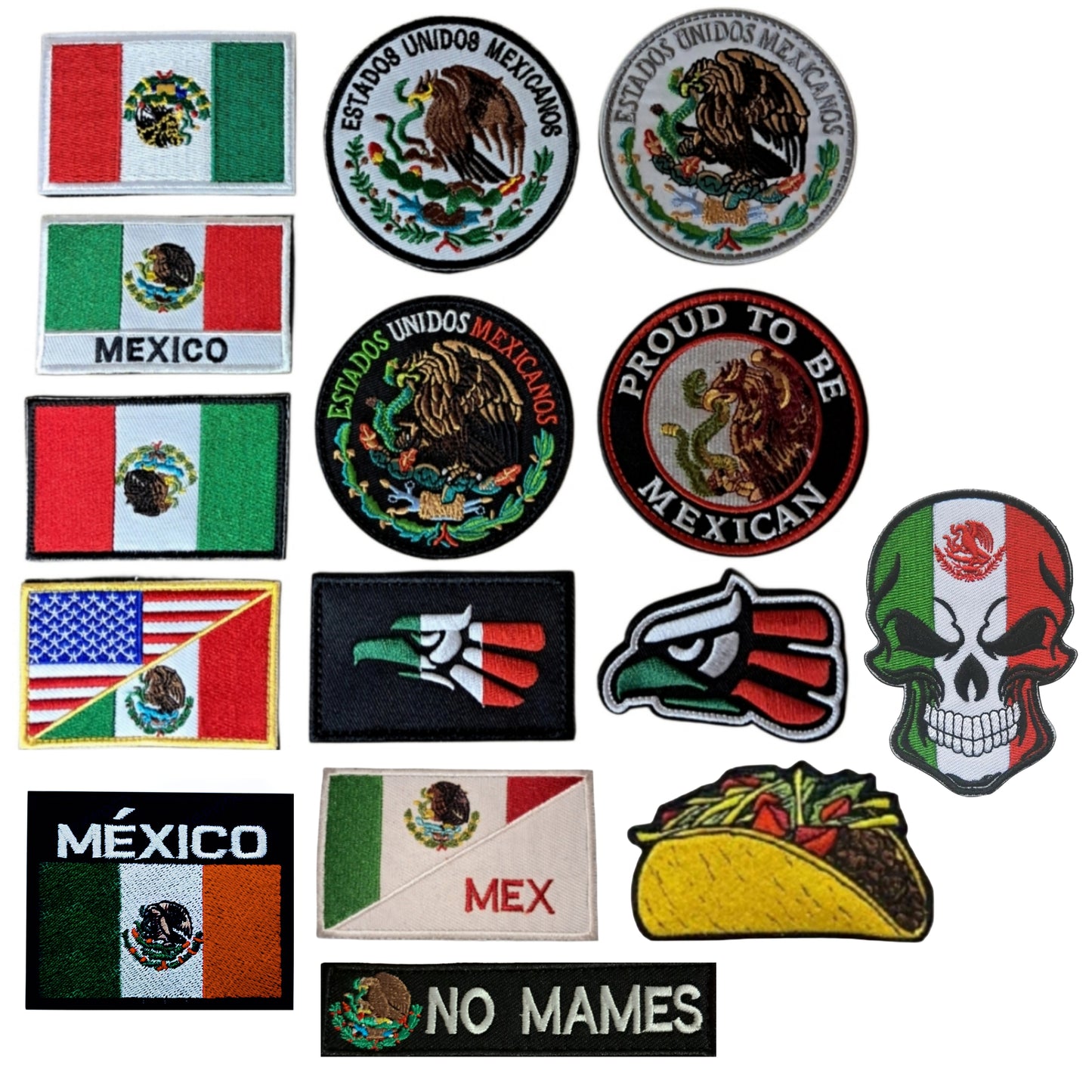 Mexico Velcro Patch 3X2 inch Tactical Morale Embroidered Hook and Loop Mexican Pride Chicano