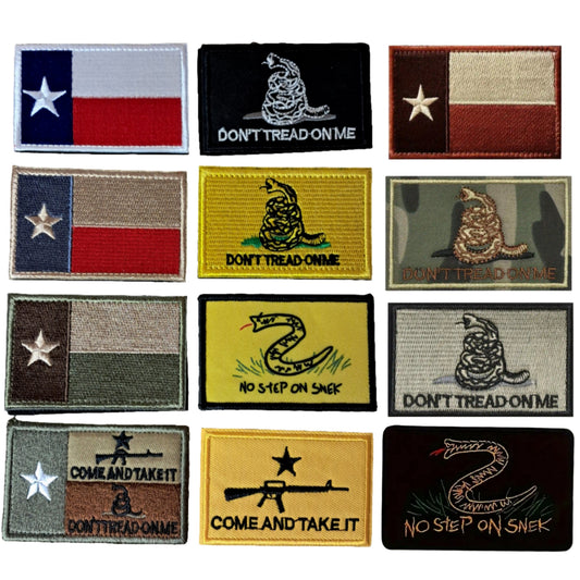 Texas Velcro Patch Embroidered 3X2 inch Dont Tread on Me Tactical Morale Hook and Loop