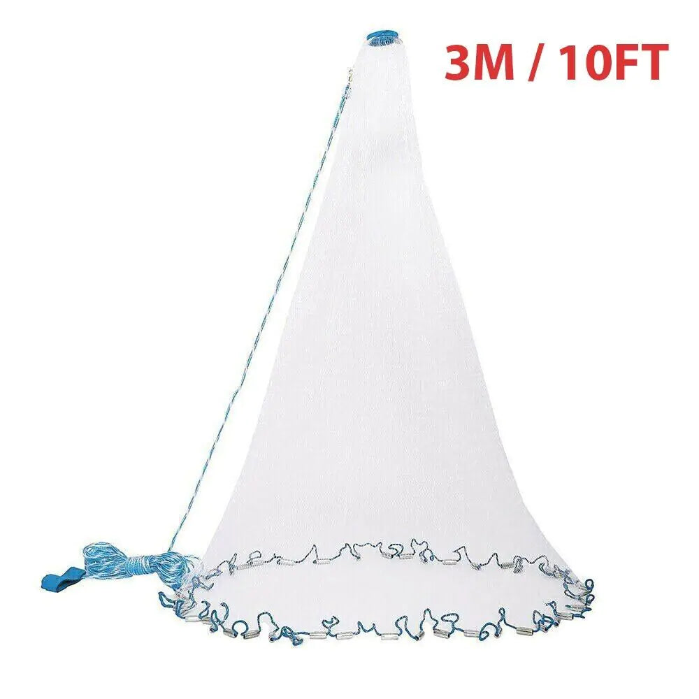 Cast Net Fishing - Strong Nylon Mesh 6ft-14ft