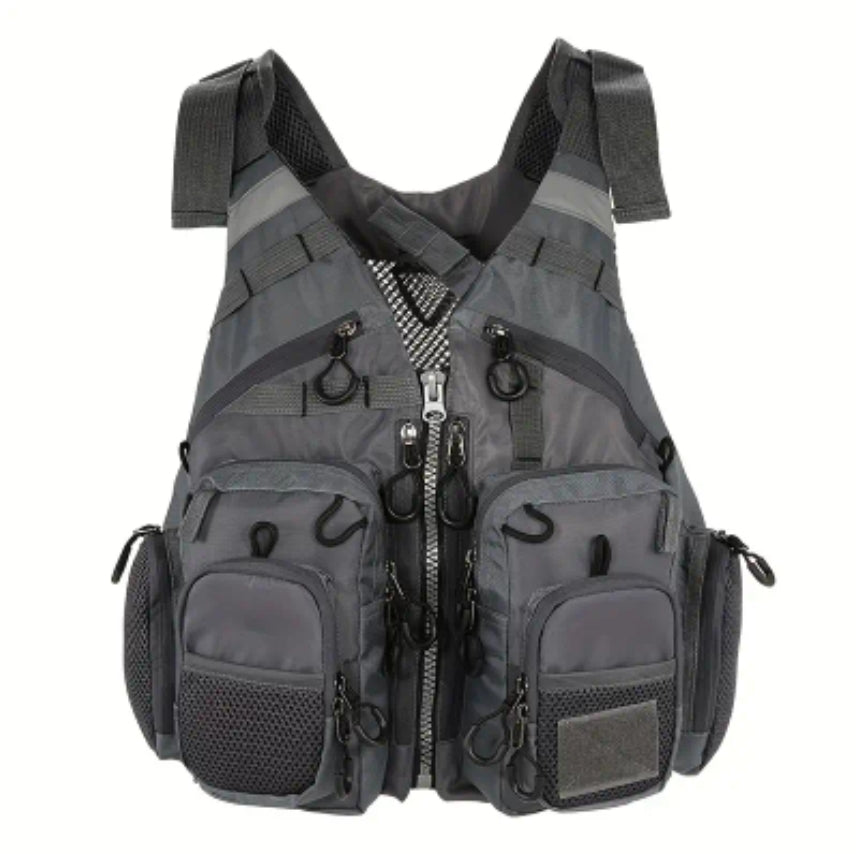 Fishing Vest - 11 Zipper Pockets - Optional Foam Inserts - Bass Fly Fishing Catfishing Saltwater Freshwater