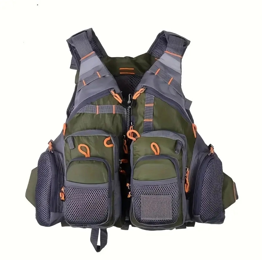 Fishing Vest - 11 Zipper Pockets - Optional Foam Inserts - Bass Fly Fishing Catfishing Saltwater Freshwater