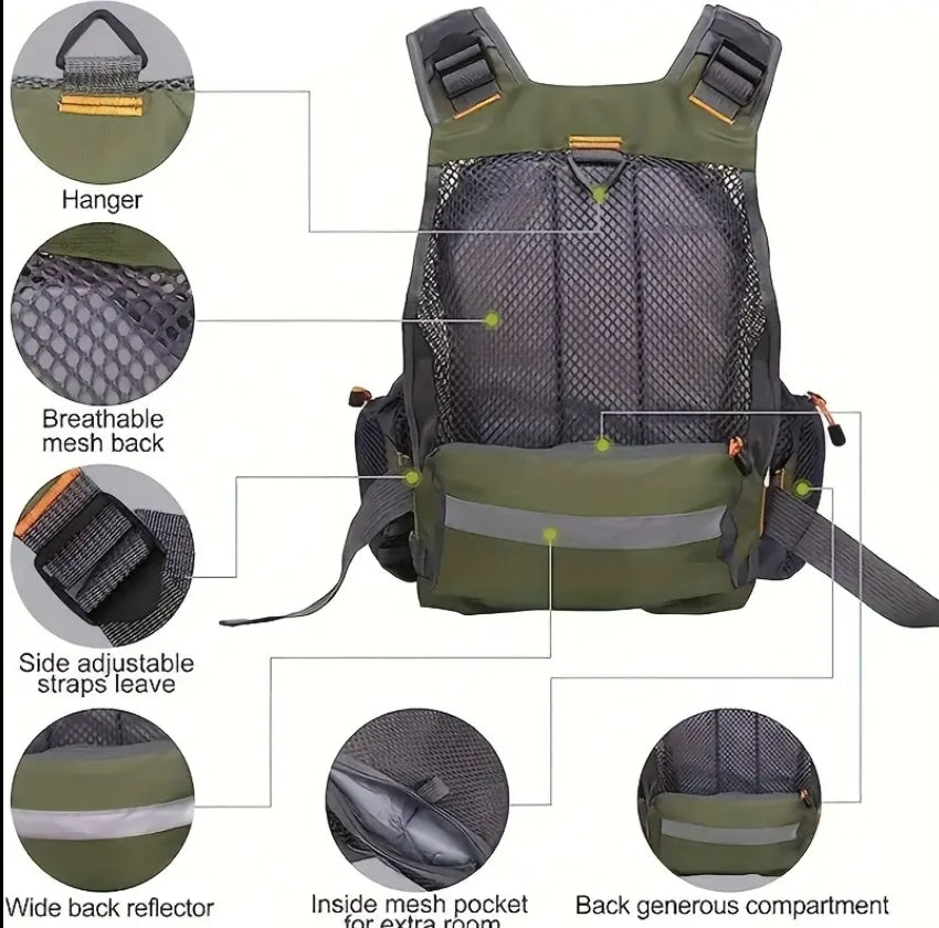 Fishing Vest - 11 Zipper Pockets - Optional Foam Inserts - Bass Fly Fishing Catfishing Saltwater Freshwater