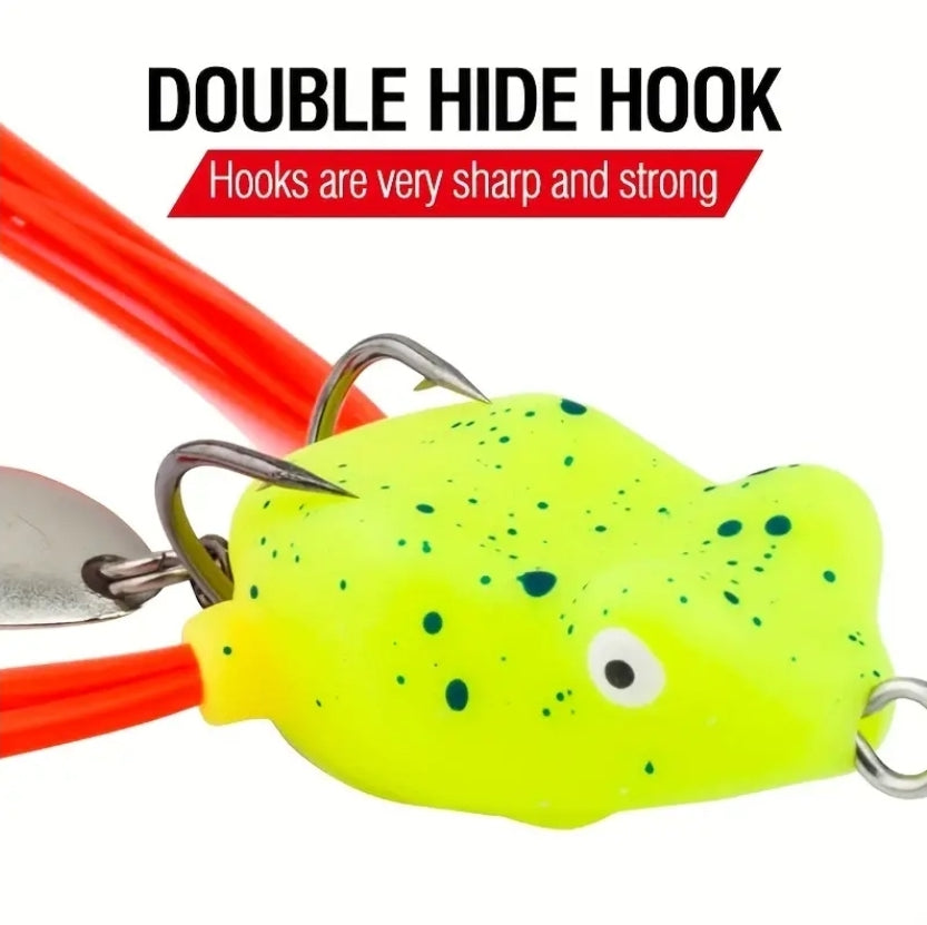 5 Piece Frog Spoon Lures 1 Inch Body