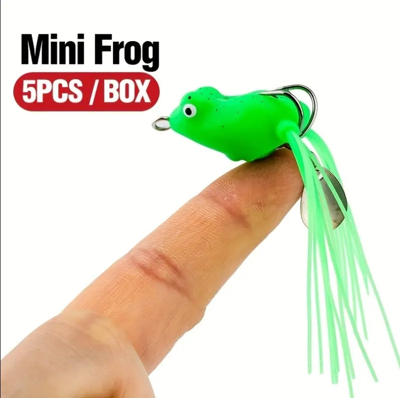 5 Piece Frog Spoon Lures 1 Inch Body