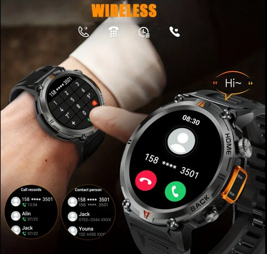 Waterproof Smart Watch for Android/iPhone w/ wireless calling, music, weather, apps, TFT HD dislay