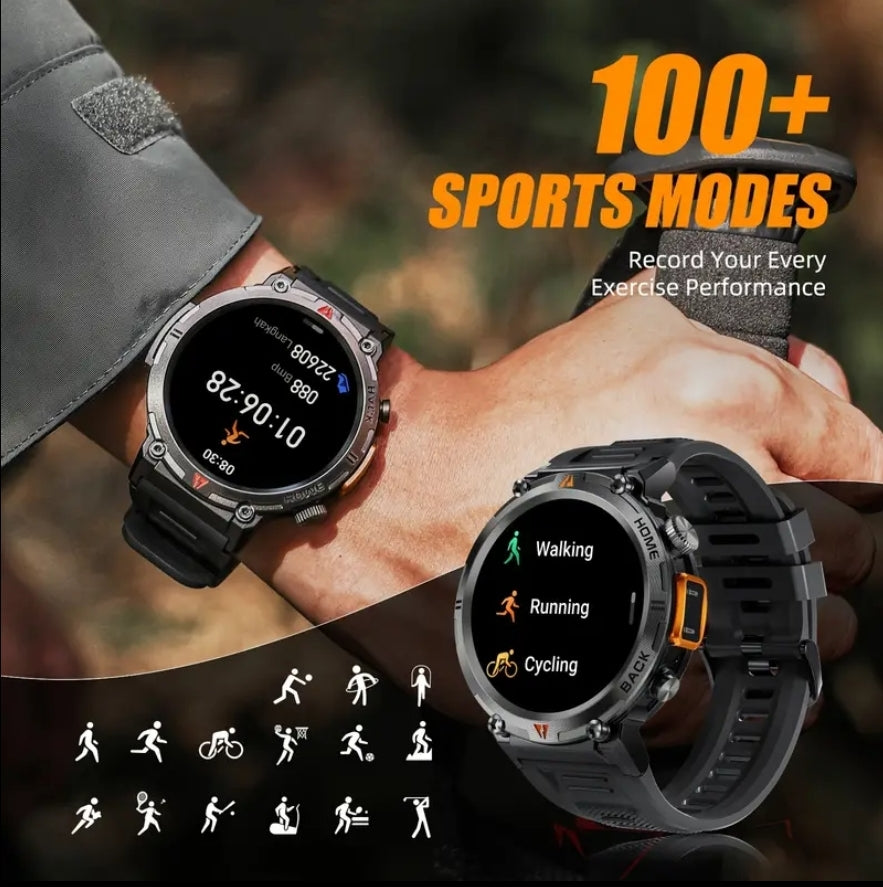 Waterproof Smart Watch for Android/iPhone w/ wireless calling, music, weather, apps, TFT HD dislay