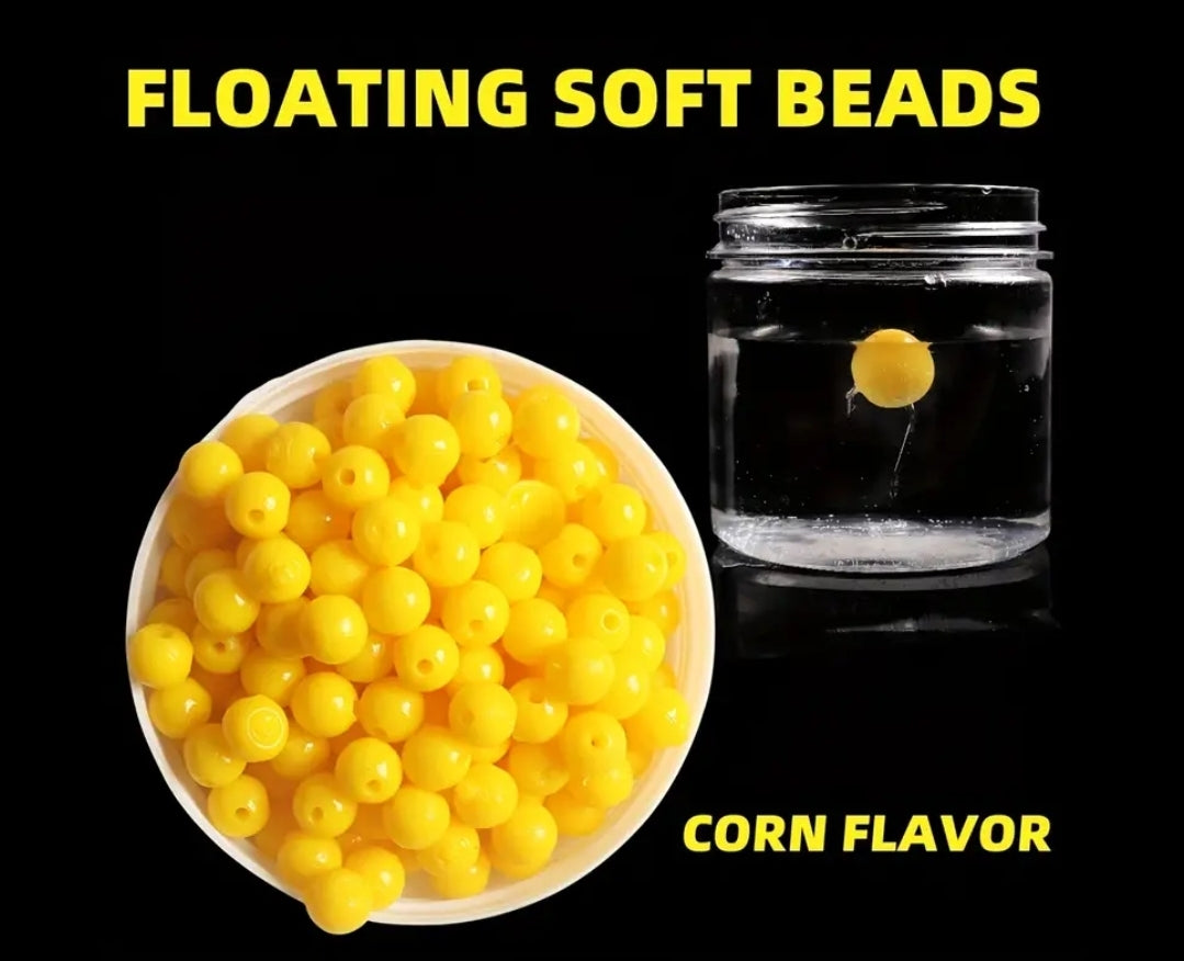 Wild Fishing Floating Pellets - Irresistible Corn Flavor Water Bead Balls, Floats on Water Surface, Effective Fishing Lure for Catching Bluefish, Carp, and Crucian Species