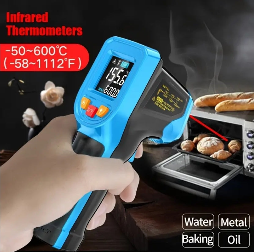 Handheld Digital Infrared Thermometer Non-Contact Laser IR Temperature Meter Gun Temperature Tester Instruments Pyrometer Blue