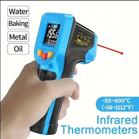 Handheld Digital Infrared Thermometer Non-Contact Laser IR Temperature Meter Gun Temperature Tester Instruments Pyrometer Blue