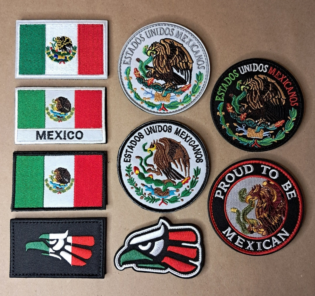 Mexico Velcro Patch 3X2 inch Tactical Morale Embroidered Hook and Loop Mexican Pride Chicano