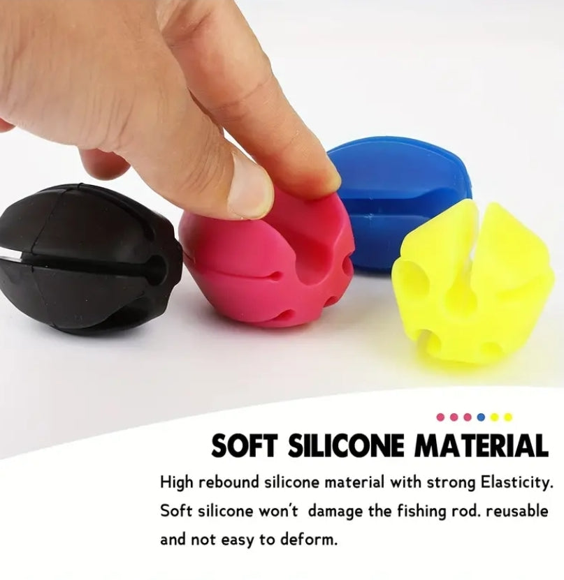 2 Pack Fishing Rod Holder - Silicone 5 slot fishing pole Gripper Tool