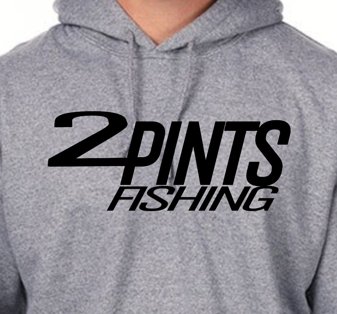 2Pints Fishing Hoodie 50/50 Heavy Weight Cotton Blend