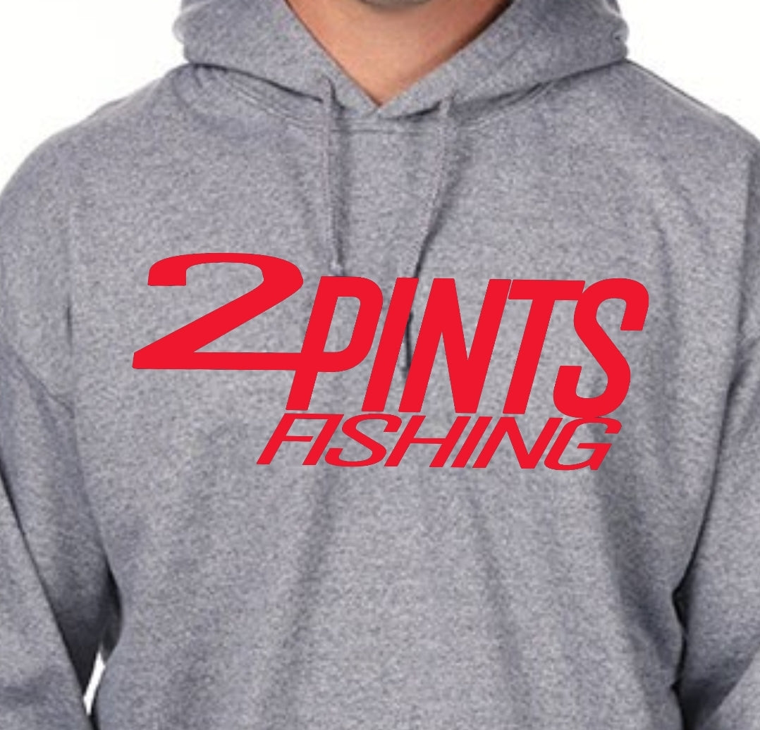 2Pints Fishing Hoodie 50/50 Heavy Weight Cotton Blend