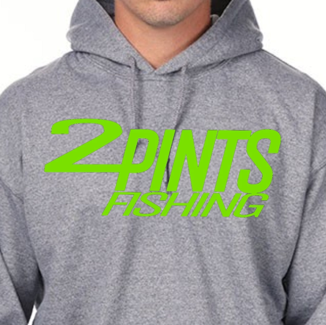 2Pints Fishing Hoodie 50/50 Heavy Weight Cotton Blend