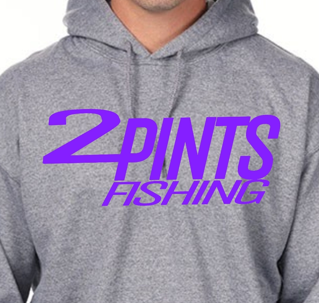 2Pints Fishing Hoodie 50/50 Heavy Weight Cotton Blend